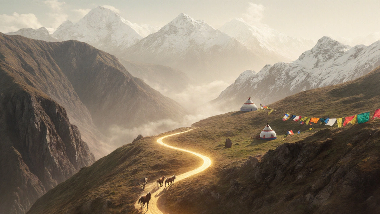 Три региона долгожителей — Окинава, Синьцзян и Гималаи — соединены золотой тропой.