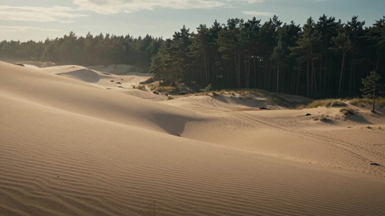 Песчаные дюны и сосновый лес на Куршской косе