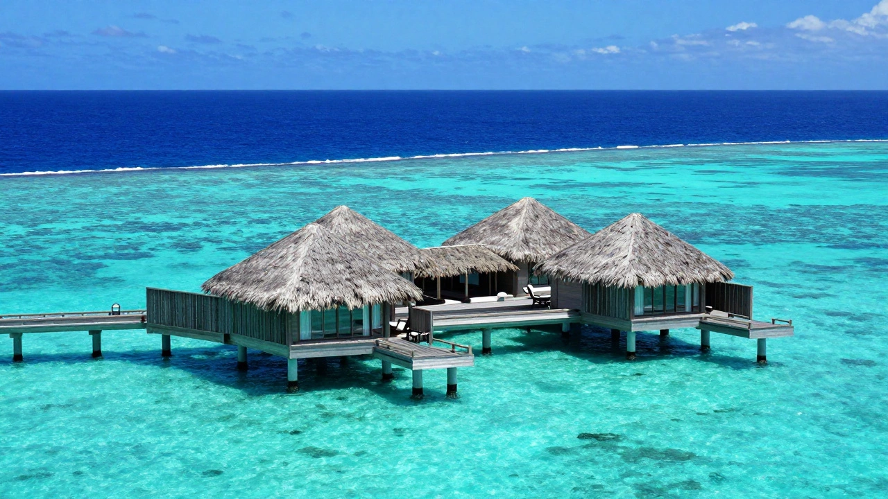 Роскошное бунгало над ярко-синей лагуной Бора-Бора